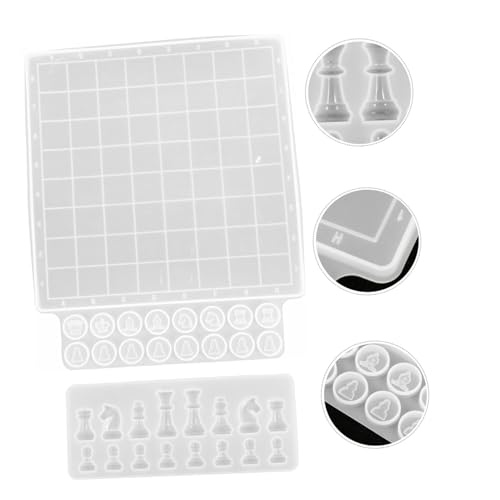 Anneome 2 Stück Silikonform Schachbrett und Schachfiguren Set Flexible Transparente Gießform für Epoxidharz Langlebig Einfach zu Entformen DIY Schachbrett und Figuren Herstellung für Anneome 2 Stück Silikonform Schachbrett und Schachfiguren Set Flexible Transparente Gießform für Epoxidharz Langlebig Einfach zu Entformen DIY Schachbrett und Figuren Herstellung für von Anneome