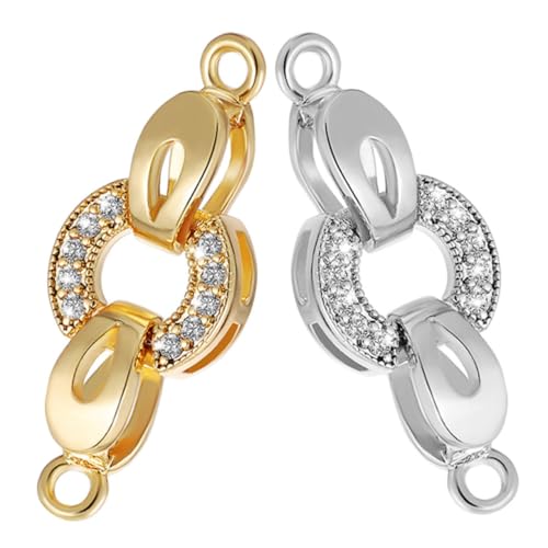 Anneome 2 Stück Teiliges Metallverschluss für Armbänder und Halsketten Robuste Fold-over Schmuckschließen mit Funkelnden Strasssteinen Langlebige DIY Schmuckzubehör für Handgemachte Anneome 2 Stück Teiliges Metallverschluss für Armbänder und Halsketten Robuste Fold-over Schmuckschließen mit Funkelnden Strasssteinen Langlebige DIY Schmuckzubehör für Handgemachte von Anneome