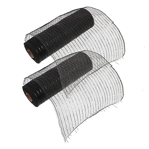 Anneome 2 Stück Teiliges Schwarzes PP Meshband Sauber Gesäumte DIY Kranzbänder für und Weihnachtsdekoration Vielseitiges Bastelzubehör für Blumenarrangements und Festtagsdeko von Anneome