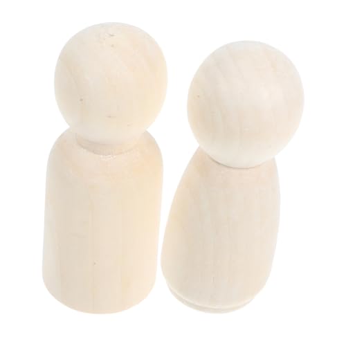 Anneome 2 Stück Unbemalte Holz Puppen für DIY Kunsthandwerk Unbehandelte Peg Dolls Malbare Holzfiguren für Kreative Projekte für Dekoration und von Anneome