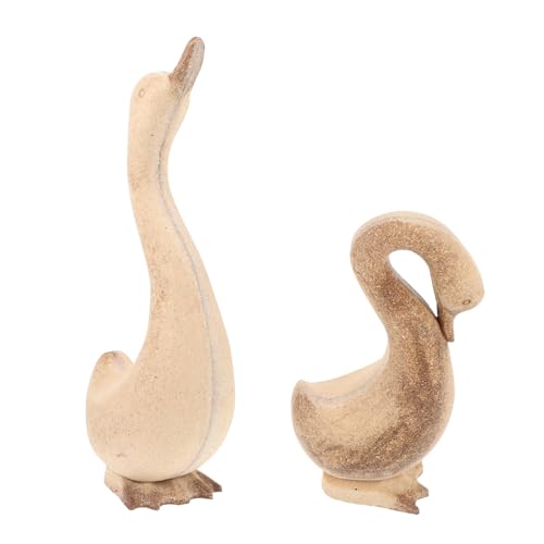 Anneome 2 Stück Unfertige Holz Gänsefigur DIY Deko zum Bemalen Handgefertigte Gänse Statuen für Kreative Gestaltung und Kindergartenprojekte für Holzdekoration von Anneome