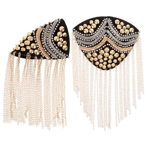 Anneome 2 Stück Vintage Fransen Schulterepauletten mit Nieten Punk Schulterdekorationszubehör für Damen und Herren Vielseitige Applikation für Kostüme und Modeaccessoires Anneome 2 Stück Vintage Fransen Schulterepauletten mit Nieten Punk Schulterdekorationszubehör für Damen und Herren Vielseitige Applikation für Kostüme und Modeaccessoires von Anneome