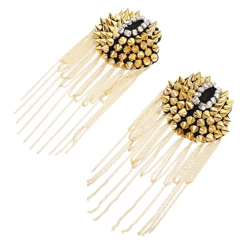 Anneome 2 Stück Vintage Punk Goldene Metall Schulter epaulette mit Quasten und Nieten Dekorative Ketten schulterbretter für Damen und Herren Auffälliges DIY Mode accessoire für Hochzeit Anneome 2 Stück Vintage Punk Goldene Metall Schulter epaulette mit Quasten und Nieten Dekorative Ketten schulterbretter für Damen und Herren Auffälliges DIY Mode accessoire für Hochzeit von Anneome