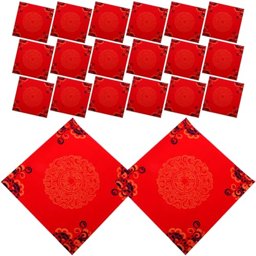 Anneome 20 Blatt Rotes Xuan Papier für Chinesische Neujahr Handgeschriebenes Fu Zeichen Vielseitig für Frühlingsfest Dekorationen und Kalligraphie pro Packung von Anneome