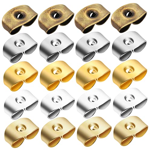 Anneome 20 Paare Ohrstecker Verschlüsse Legierung Sichere Ohrring Rückseiten in Farben Leichte Langlebige Ersatz Ohrring Zubehör für Damen und Mädchen Passend für Hakenohrringe und DIY von Anneome