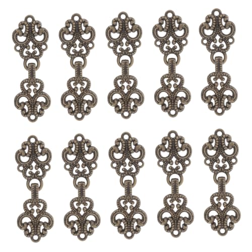 Anneome 20 Paare Vintage Metallknöpfe Chinesische Knoten Frogbuttons für Kleidung Nähen Dekorative Verschlüsse für Cheongsam Hanfu Kostüm DIY Zubehör von Anneome