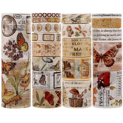Anneome 20 Rollen Vintage-Band Material Süßes Band Verwaschenes Klebeband Kunstband Handwerk Washi-Tape- DIY Klebeband Scrapbooking Washi Tape Journaling Tape Buch Washi Tape Papier Anneome 20 Rollen Vintage-Band Material Süßes Band Verwaschenes Klebeband Kunstband Handwerk Washi-Tape- DIY Klebeband Scrapbooking Washi Tape Journaling Tape Buch Washi Tape Papier von Anneome