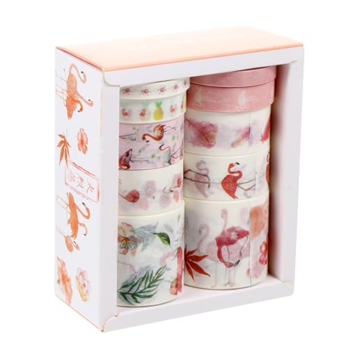 Anneome 20 Rollen Washi Tape Diy Papier Klebeband für Scrapbooking Dekoration und Handwerk Hochwertige Bunte Designs mit Flamingo für Kreative Projekte und Geschenkpapiere von Anneome