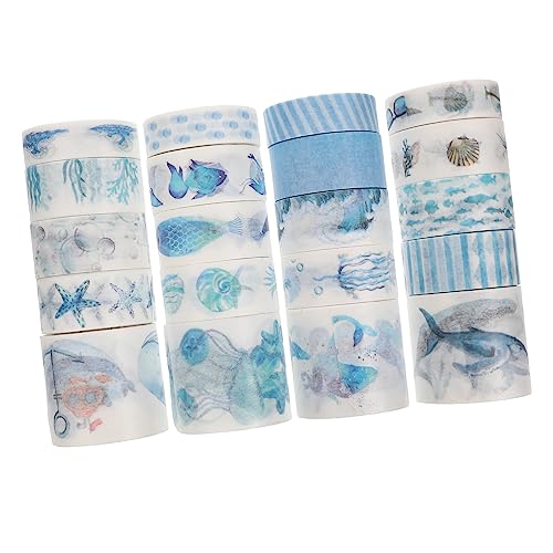 Anneome 20 Rollen Washi-Tape-Set bastelideen bastelkasten verpackungen für Bastelsets Dekorationsaufkleber Papierbänder Klebeband handgemachte Versorgung Japanisches Papier Blue von Anneome