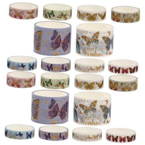 Anneome 20 Rollen Washi Tape mit Goldgeprägtem Blumen motiv Dekoratives Scrapbooking Klebeband für DIY Bastelarbeiten Selbstklebendes Papierband für Planer Geschenke und Kreative von Anneome