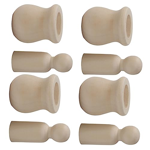Anneome 20 Satz 40 Stück DIY Bemalung von Holzpuppen Peg-Puppe Bob unvollendet Ornament Kleinkinder DIY Holzpuppen Bastelset Holzpuppen unfertige Puppen Holzpuppe für DIY Bambus von Anneome
