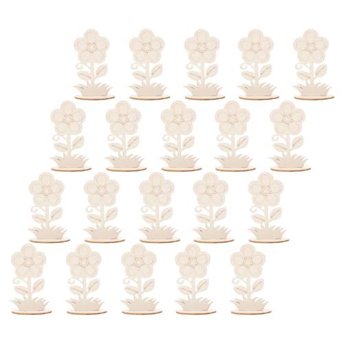 Anneome 20 Stck. Unvollendete Holzblumen Teiliges Diy Bastelset für Handgemachte Holzblumen zum Bemalen für Kreative Dekorationen und Bastelprojekte von Anneome