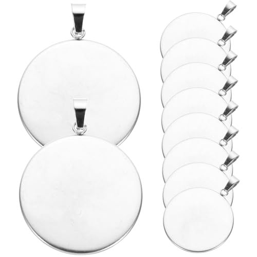 Anneome 20 Stück Anhänger Aus Edelstahl Sterling Silberschale Blendenrohlinge Silbern Hängetabletts-kit Zur Schmuckherstellung Schmuckfassung Halskette Für Frauen Rostfrei Hohl Silver von Anneome