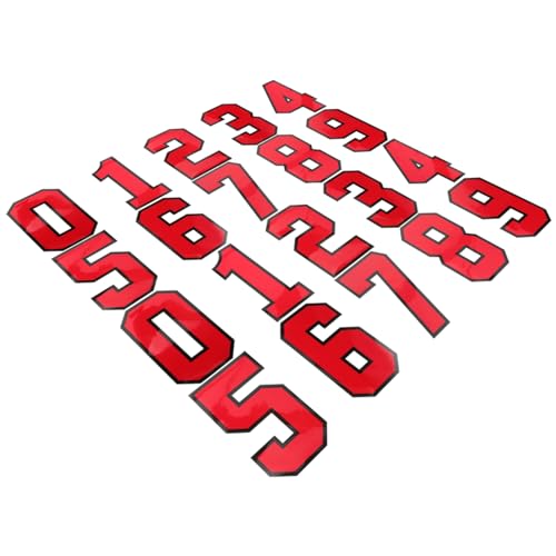 Anneome 20 Stück Aufbügel Patches für Kleidung Dekorative Gestickte Nummern für Basketball und Fußballtrikots Rot für Diy Projekte Reparatur von Kleidung von Anneome