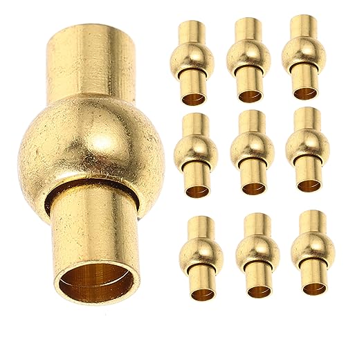 Anneome 20 Stück Diy Handgemachtes Lederseilarmband Magnetschnalle 20st Lederschnur Steckverbinder Magnetverschlüsse Schmuck Diy Zubehör Magnetische Halskettenverschlüsse Kupfer Golden von Anneome