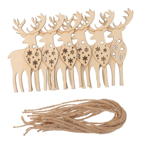 Anneome 20 Stück Diy Holzscheiben Elch Weihnachtsornament zum Bemalen Handgemachte Graffiti Dekoration für Ihr Festliches Zuhause für Bastelprojekte von Anneome
