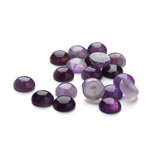 Anneome 20 Stück Edelsteinglas Amethyst-Stein-Cabochons Cabochon-Edelsteine Cabochons mit flacher Rückseite schmuck machen violettglas Schmuck Zeit Accessoires lila Kristall-Cabochons von Anneome