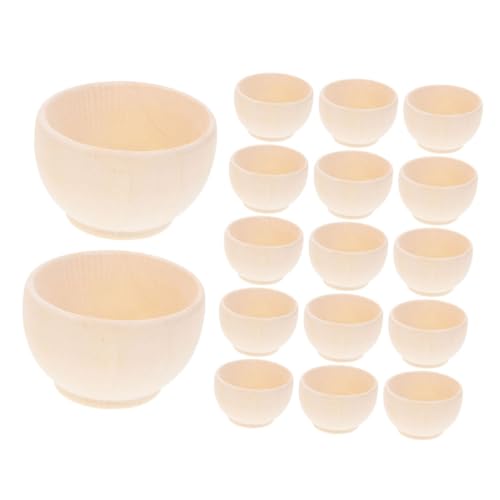 Anneome 20 Stück Holzschalen zum Bemalen Unlackierte Blanko Schalen für DIY Bastelprojekte Glatte Multifunktionale Holzschalen für Gestalten und Dekoration von Anneome