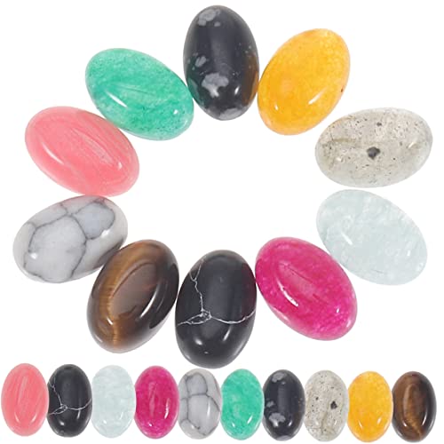 Anneome 20 Stück Natürliche Cabochons Steine für Schmuckherstellung Flache Rückseite Handgemachte Diy Charms Zufällige Farben für Kreative Projekte Zufällige Farbe von Anneome
