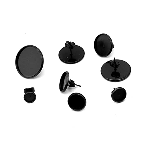 Anneome 20 Stück Ohrringzubehör machen ohrringstecker ohrring zubehör DIY Schmuck Zubehör Ohrring Basteln Ohrring Basis Set Ohrhaken Schlüssel Schmuckzubehör DIY zubehör für ohrringe Black von Anneome