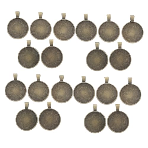 Anneome 20 Stück Runde Basisplatten für DIY Schmuckherstellung Lünette Rohlinge für Foto und Edelsteinanhänger Flache für Kreative Projekte von Anneome