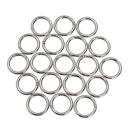 Anneome 20 Stück Sprungring Schmuck Schlüsselkettenringe Frühling Karabiner als Schlüsselanhänger Silber Herstellung Teilt Poliert schlusselketten schlüsselhalsband Zinklegierung Silver von Anneome
