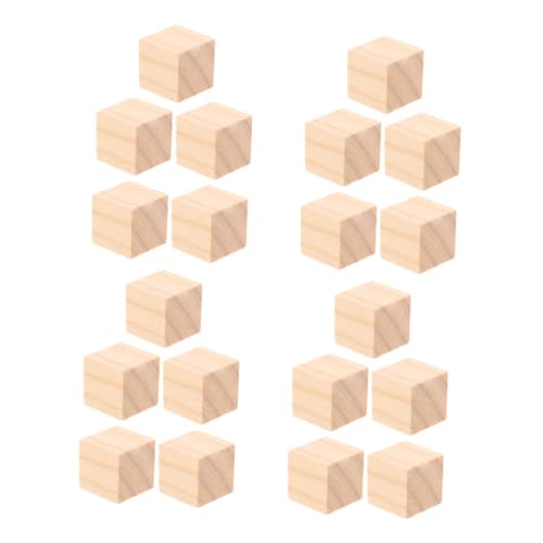 Anneome 20 Stück Teiliges Holzklötze Quadratische Naturbelassene Holzbausteine zum Basteln und Lernen Vielseitige DIY Holzwürfel für Kreative Bildungsprojekte und Stapelspiele von Anneome