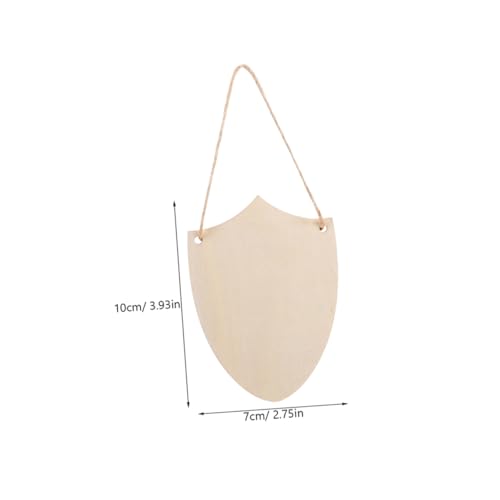Anneome 20 Stück Teiliges Holzschild Ausschneideformen Unbehandelte Holzteile für DIY Bastelprojekte Natürliche Holzornamente in Schildform Vielseitig für Heim und Hochzeitsdekoration von Anneome