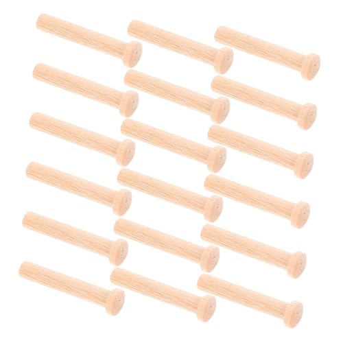 Anneome 20 Stück Teiliges Mini Holznägel mit Rundem Kopf T förmig für Handwerk und Holzarbeiten Robuste Kleine Holznägel für Modellbau und Bastelprojekte von Anneome