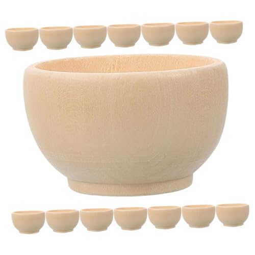 Anneome 20 Stück Teiliges Mini Holzschalen zum Bemalen für DIY Bastelprojekte Natürliche Holzornamente zum Kreativgestalten Kleine Holzschälchen für Wohnkultur und Handwerk von Anneome