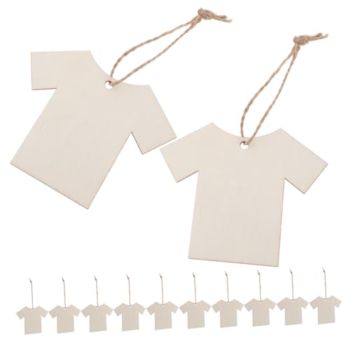 Anneome 20 Stück Unbehandelte Holzanhänger: T-shirt-förmige Einzelhandelsetiketten Mit Löchern Und Schnur Zum Beschriften Von Verpackungen, Heimdekorationen Für Besondere Anlässe von Anneome