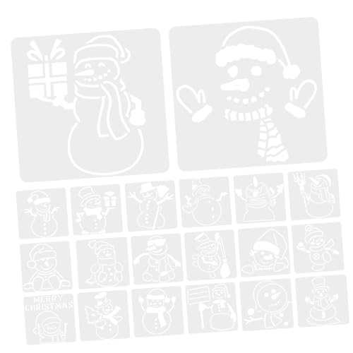 Anneome 20 Stück Wiederverwendbare Schneemann Malvorlagen Schablonen für Weihnachtsbasteln DIY Graffiti Druckvorlagen für Kreative Projekte für Wand und Papiermalerei von Anneome