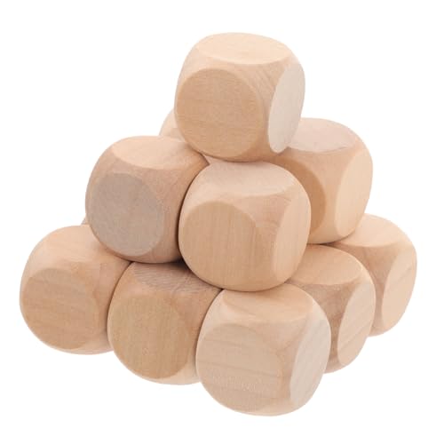 Anneome 20 Stück leeres Würfelspielzeug schmucklos sechs Jumbo- lackierbar Leere Puzzle große Block puzzlewürfel Puzzle Cube kreative Holzwürfel Bambus von Anneome