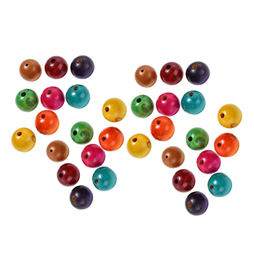 Anneome 200 Stück Bastelperlen selber machen basteln holzperle Holzschmuck Holzdekoration schmuckzubehã¶r DIY Schmuck runden Bausatz Schmuckset für klein Hölzern von Anneome