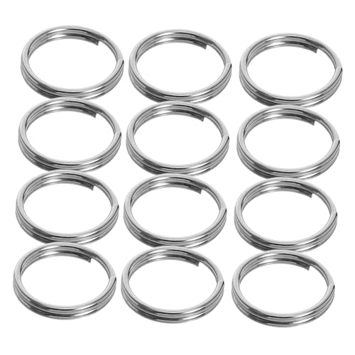 Anneome 200 Stück Edelstahl Schlüsselringe Doppelkreis Design Split Keyrings für DIY Schmuck Basteln Schlüsselanhänger Zubehör Robust Rostfrei von Anneome