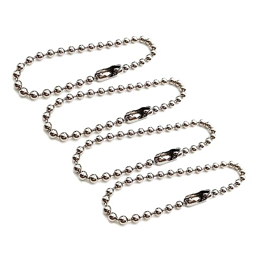 Anneome 200 Stück Edelstahlhängekette Schlüsselanhänger mit Kette dünn lang Schlüsselbund Schlüsselringe beschriftungsetiketten metallkette Kettenverbinder Metallperle Stahlkette Silver von Anneome