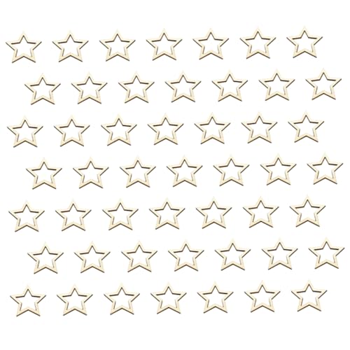 Anneome 200 Stück Holzanhänger Fünfzackiger Stern Deko Chips Langlebige Holzscheiben Hängende Ornamente für Partydekoration Weihnachten Wohnzimmer Büro Restaurant Hotel von Anneome