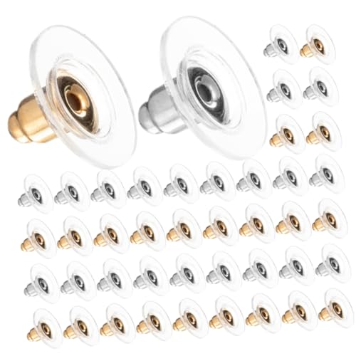 Anneome 200 Stück Ohrstecker Verschlüsse DIY Ohrstecker Zubehör Langlebig Sicher Rutschfest für Schmuckherstellung Ohrring Stopper Piercing Ersatz Weiß und Gold von Anneome