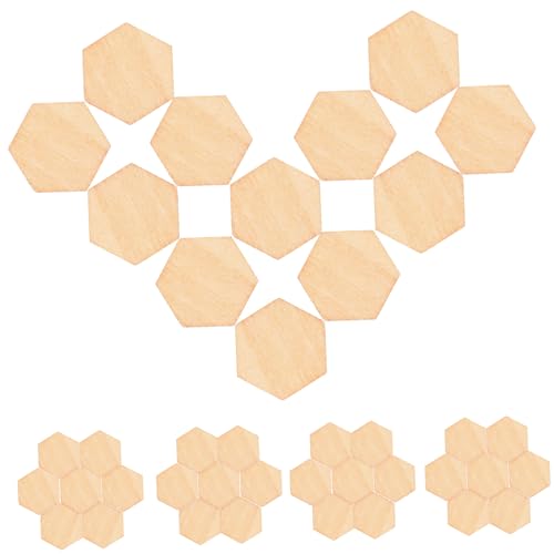 Anneome 200Stück Buchenholz Sechseckige Ornamente Für DIY Bastelarbeiten Und Weihnachtsdekorationen Vielseitige Holzformen Für Projekte von Anneome