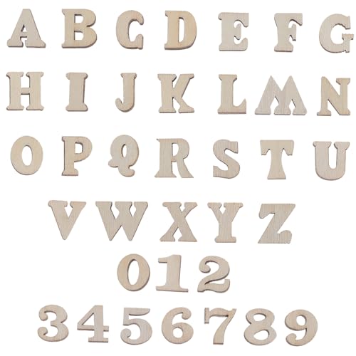 Anneome 204Stücke Holzbuchstaben Teile Robuste Holzbuchstaben für DIY Projekte Alphabetisches und Wohnkultur Natürliche Holzoptik für Erwachsene von Anneome