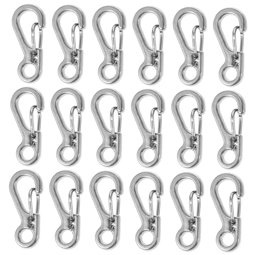 Anneome 20Stücke Mini Karabiner Clips Schnellverschluss Clip Praktische Karabinerhaken für Schmuck Schlüsselanhänger und Outdoor Aktivitäten Langlebig von Anneome