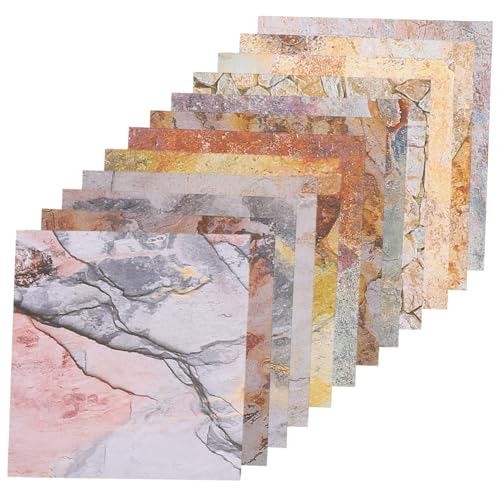 Anneome 24 Blatt DIY Vintage Hand Account Hintergrundpapier mit Steinstruktur Scrapbook Papier für Grußkarten Origami und Geschenkverpackung Einseitig Bedrucktes Bastelpapier von Anneome