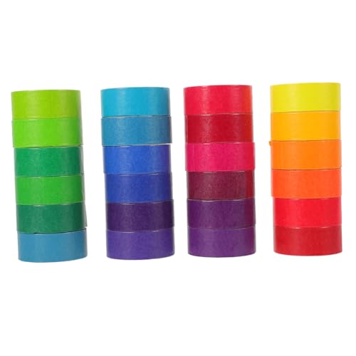 Anneome 24 Rollen farbiges Washi-Tape Bandfarbe Dekorativ Sammelalbum Bänder Streifen Kunst scrapbook scrapbbok decor washi+-+tape Washi Tape zum Basteln DIY Klebeband Japanisches Papier von Anneome