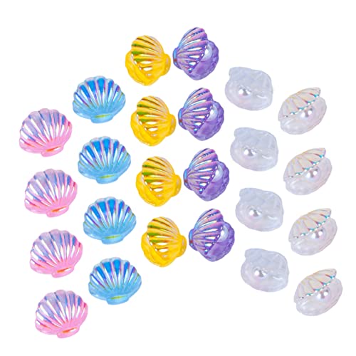 Anneome 24 Stück Open-Shell-Zubehör haar spangen haarclips schmucksteine handy accessoires Schmuckanhänger nautisch Griff Bausätze Brötchen Federmäppchen DIY stirnband zubehör Harz von Anneome