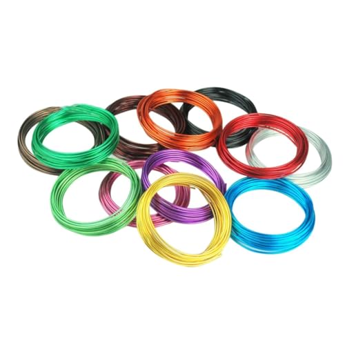 Anneome 24 Stück Teiliges Buntes Aluminium Flexibler Basteldraht für DIY Schmuckherstellung Farbiger Draht für Armbänder Halsketten und Kreative Handarbeiten von Anneome