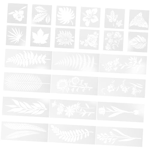 Anneome 24 Stück Teiliges Wiederverwendbare Schablonen für Malerei Blumen und Pflanzenmuster für Scrapbooking und Diy Handwerke Vielseitige Malvorlagen für Kreative Projekte von Anneome