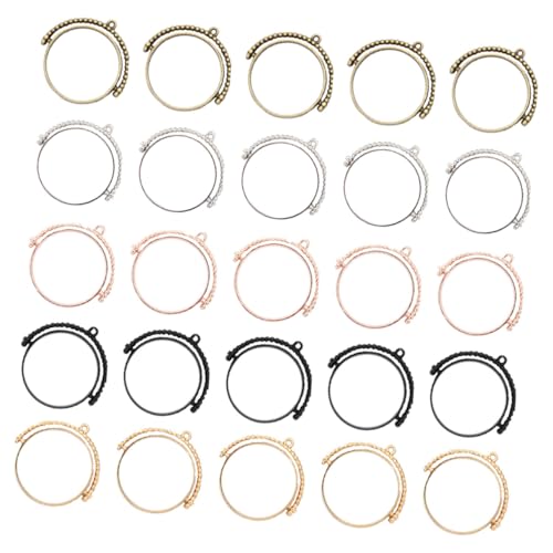 Anneome 25 Stück Accessoires von Legierungsgrenzzubehör Blendenrohlinge für Charme Anhänger für Halsketten Reiz bilderrahmen Zubehör zur Schmuckherstellung Lünettenanhänger Zinklegierung von Anneome