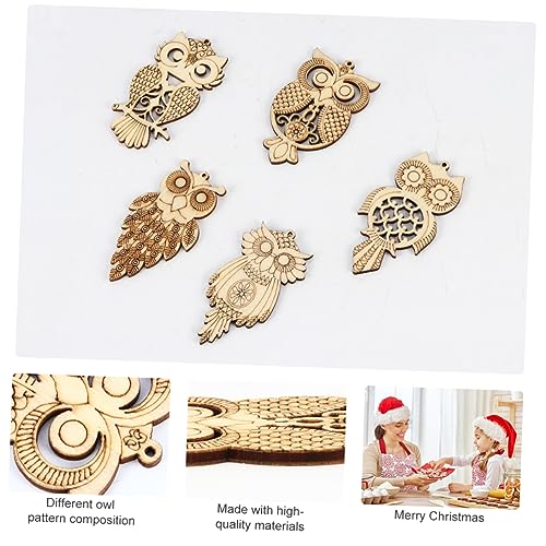 Anneome 25 Stück Holz Anhänger Eule Muster Diy Handgemachte Ornamente Umweltfreundliche Holzschnittmuster für Basteln und Dekoration von Anneome