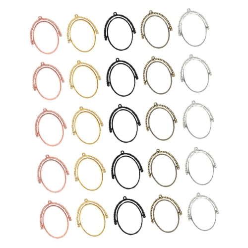 Anneome 25 Stück Legierungsgrenzschmuck personalisierbare trockenblüten Hohle Anhänger für Schmuckherstellung glinet offene Lünetten Anhänger mit offenem Rahmen Zinklegierung von Anneome
