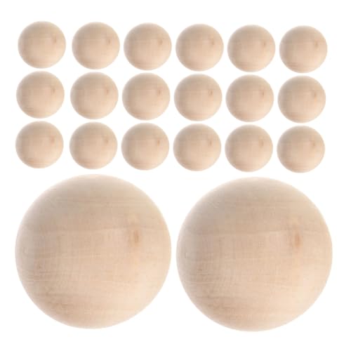 Anneome 25 Stück Teiliges Naturbelassene Holzkugeln ohne Glatte Oberfläche Robuste Holzperlen für DIY Bastelprojekte Vielseitige Holzdekorationen für Party und Zuhause von Anneome
